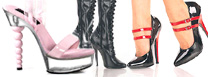 Chaussures : Des chaussures sexy: bottes et cuissardes, escarpins, talons aiguilles, semelles compens�es, mules et la Collection New Rock.