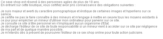 Catalogue du sexe : Boutique en ligne, vente de produits pour adultes, sexe shop sexy avec lingerie erotique homme et femme, films et DVD XXX pour adultes, sexe toys, bijoux intimes, livraison rapide et discrete sur CatalogueDuSexe.com.