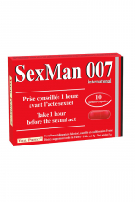 Aphrodisiaque SexMan 007 (10 gélules) : 10 Gélules aphrodisiaques pour hommes, pour booster la virilité et les performances sexuelles.
