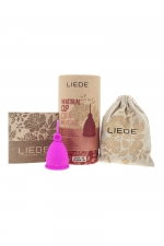 Cup menstruelle rose petite taille - Liebe : Coupe menstruelle 100% silicone, pratique et hygiénique, écologique et réutilisable, modèle taille S coloris rose, marque Liebe.