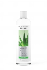 Gel massage Nuru Aloe Vera Mixgliss - 250 ml : Gel de massage NÜ par Mixgliss pour redécouvrir le plaisir du massage Nuru. Formule enrichie en Aloe, flacon de 250 ml.