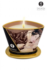 Bougie à massage parfum Chocolat - Shunga : Bougie érotique se transformant en huile de massage sensuelle au parfum délicat de chocolat.