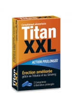 Titan XXL (2 comprimés) - stimulant sexuel - Aphrodisiaque masculin pour de meilleures érections. Stimulant sexuel à effet rapide et à action prolongée. Boite de 2 comprimés.