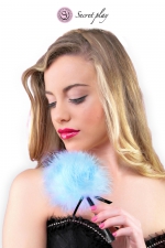 Plumeau 18 cm bleu - Secret Play : Petit plumeau coquin pour affoler ses sens avec de douces caresses par Secret Play.