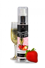 Huile de massage fraise et vin pétillant - Secret Play : Huile de massage érotique au parfum Vin pétillant à la fraise et enrichie en extrait de truffe.