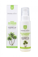 Huile de massage BIO Coco Pacifique - Divinextases : Huile de massage érotique parfum Noix de coco, 100% bio, fabriquée en France par Divinextases.