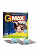 G-Max Power Caps Homme (2 gélules) : Une érection plus vigoureuse qui dure plus longtemps? G-MAX est le complément alimentaire aphrodisiaque pour hommes n1 en France.