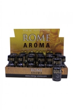 Box 18 poppers Roma Gold 15ml : Assortiment de 18 poppers Roma Gold (à base de Propyle) proposés dans un présentoir en carton de la marque.