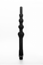Douche anale silicone perles 27 x 1,5 à 3,5 cm : canule de douche anale en silicone, hyper flexible, longueur 27 cm x 1,5 à 3,5 cm de diamètre, en forme de chapelet.
