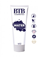 Lubrifiant base eau 100 ml - BTB : Lubrifiant intime longue durée à base d'eau, végan, fabriqué en Europe et compatible avec les préservatifs. Tube de 100ml.