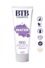 Lubrifiant parfumé Fruits rouges 100 ml - BTB : Gel lubrifiant intime à base d'eau, au délicieux parfum de fruits rouges. Tube de voyage de 100 ml.