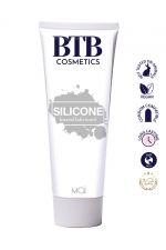 Lubrifiant silicone 100 ml - BTB : Gel intime ultra glissant et ultra longue durée à base de silicone, compatible avec les préservatifs, végan, tube de 100 ml.