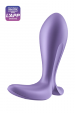 Intensity Plug connecté violet - Satisfyer : Puissant vibromasseur anal connecté, en silicone haute qualité, rechargeable et étanche, pour hommes et femmes. Modèle violet.