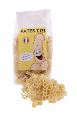 Pâtes zizi fabriquées en France : Pâtes en forme de zizi (Paquet de 200g) fabriquées en France, pour des repas décalés entre amis ou comme cadeau rigolo.
