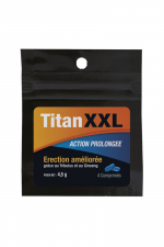 Titan XXL (4 comprimés) : Aphrodisiaque masculin pour de meilleures érections. Stimulant sexuel à effet rapide et à action prolongée. Boite de 4 comprimés.