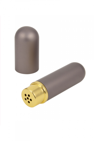 Inhalateur de poppers gris - Litolu : inhalateur de poppers en aluminium gris, étanche, pour transporter votre  arôme favori en toute sécurité et conserver sa puissance.