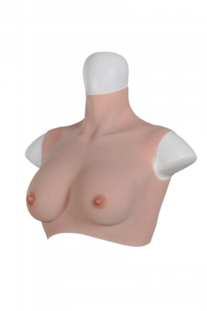 Buste ultra-réaliste taille S : Buste réaliste de poitrine qui s'enfile comme un bustier. Ce modèle est en bonnet H.